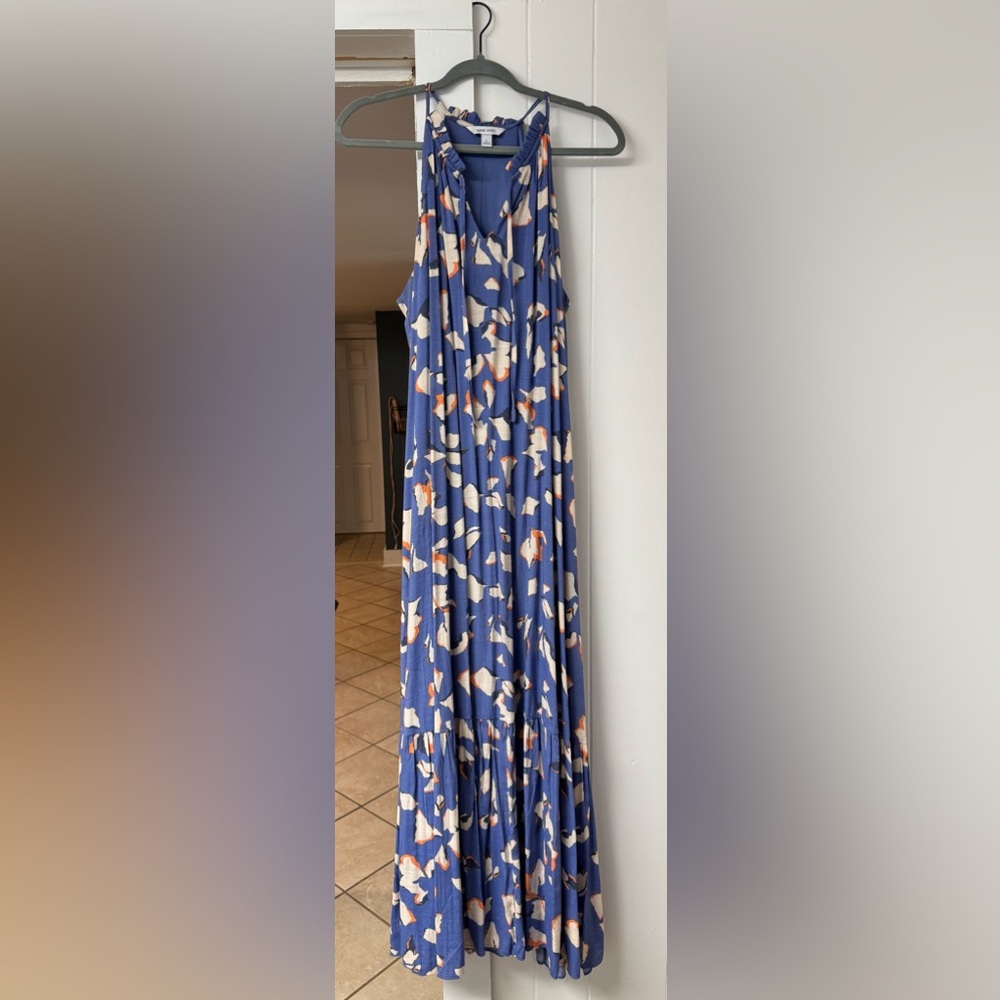 Nine West Blue and White Abstract A-Line Skirt